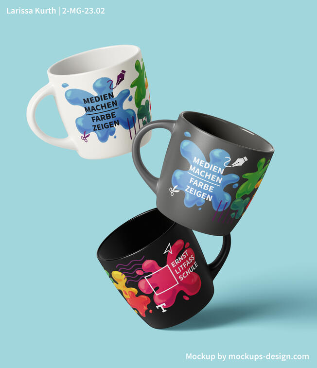 Auftrag Merchandise OSZ Ernst-Litfaß für Mediengestaltung und Medientechnologie